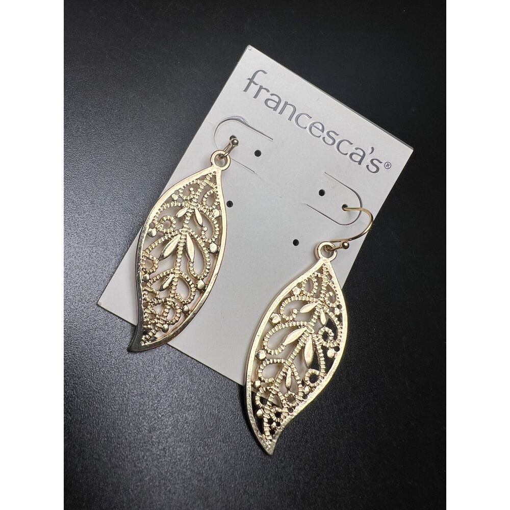 Francesca's Lacy Leaf Earrings